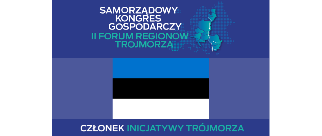 Flaga Estonii prostokąt podzielony na trzy poziome pasy: niebieski, czarny i biały.