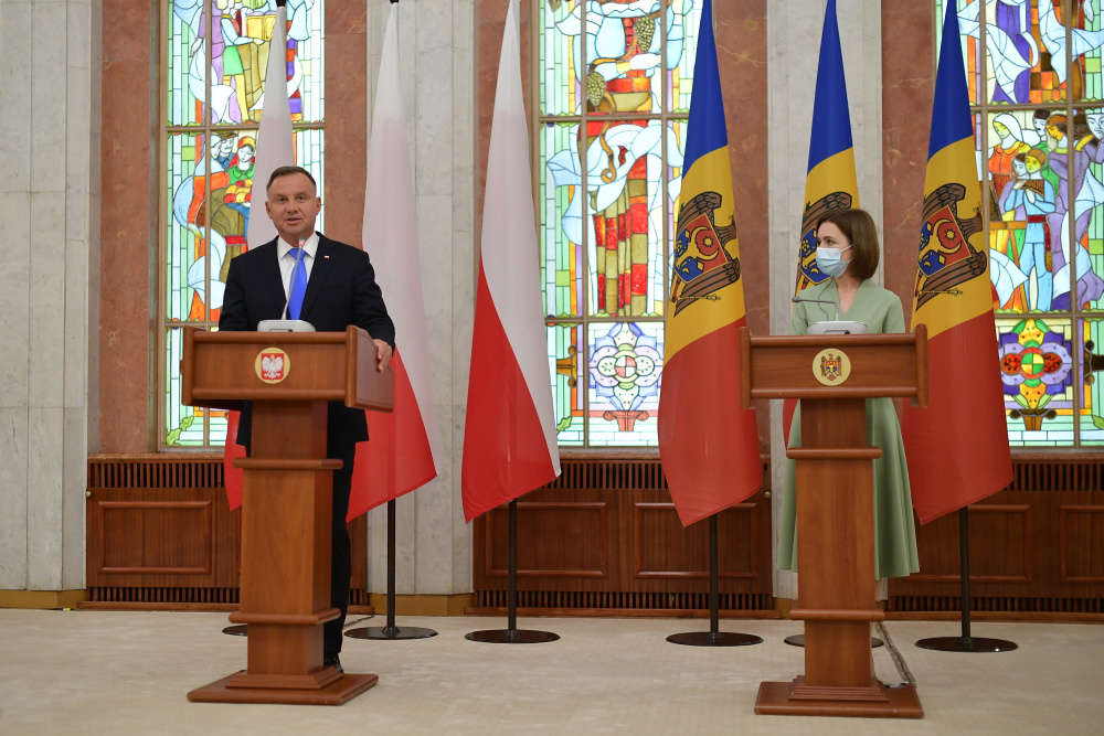 Spotkanie Prezydenta Andrzeja Dudy z Prezydent Republiki Mołdawii.