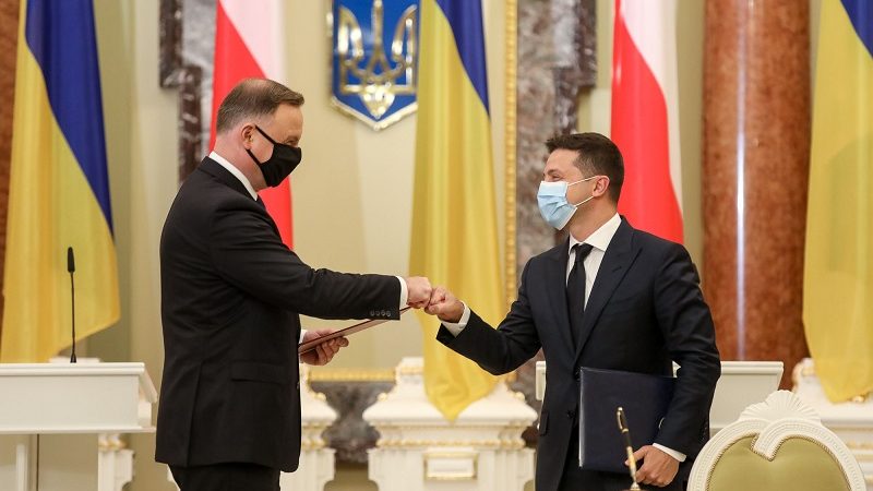 Prezydent Polski Andrzej Duda i Prezydent Ukrainy Wołodymyr Zełenski