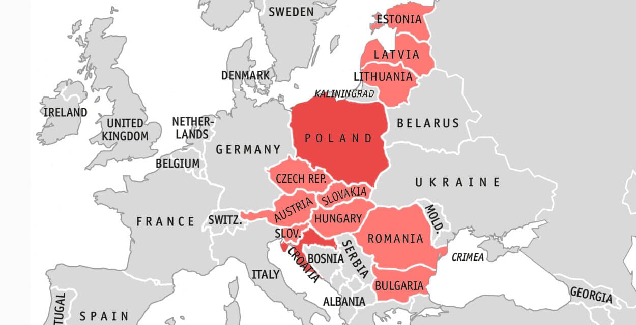 Mapa krajów Inicjatywy Trójmorza