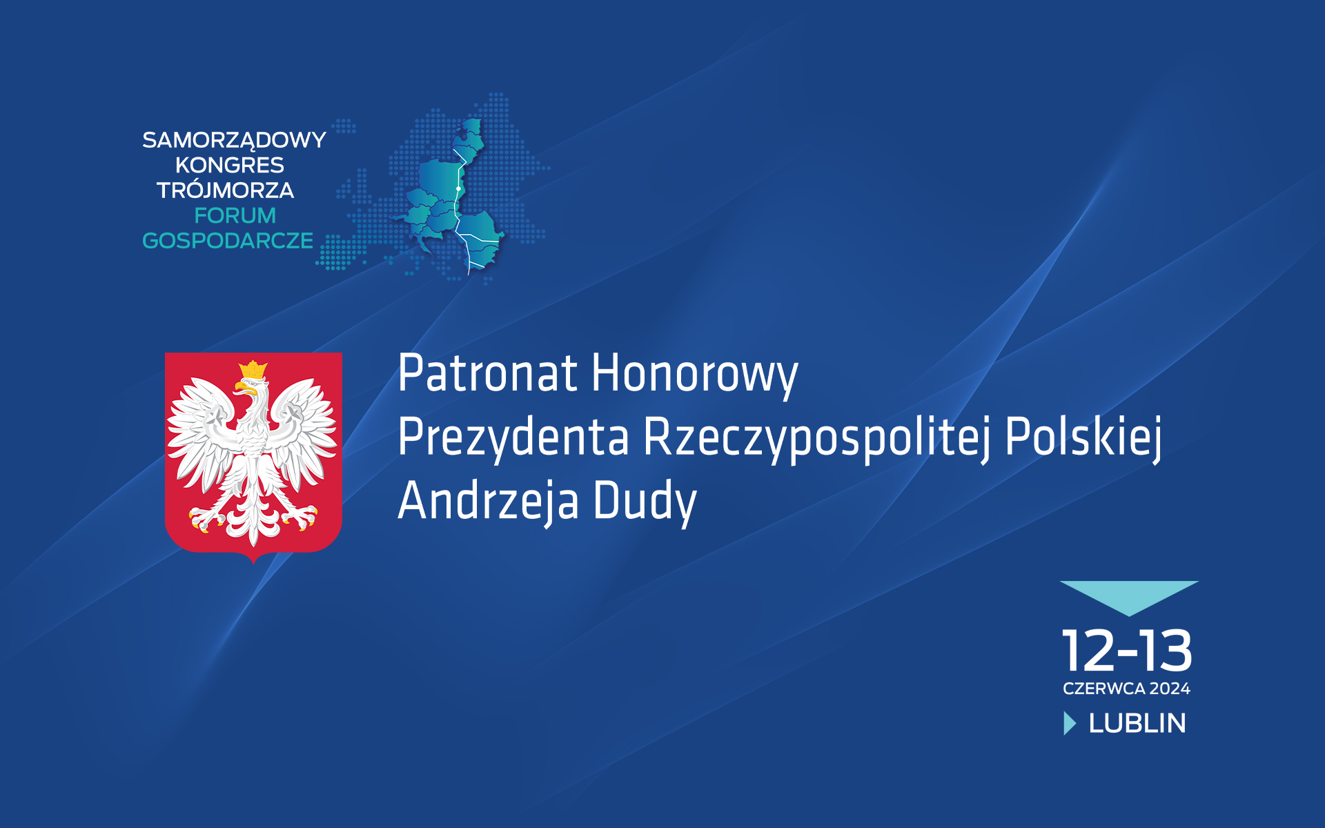 Plansza Patronat Honorowy Prezydenta Rzeczypospolitej Polskiej Andrzeja Dudy
